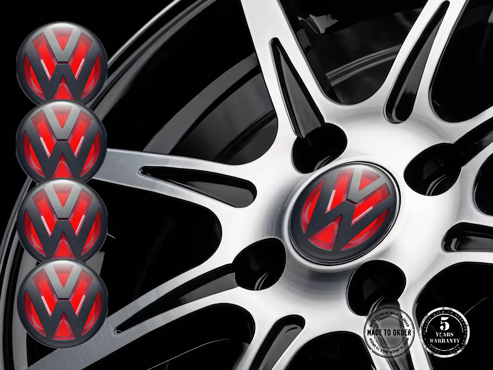 VW Emblema Bombado Versión Pegatina de Aro Auto